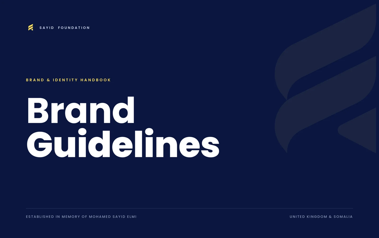 Sayid Foundation brand guidelines cover.